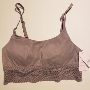 Auden Women's Lace Trim Bralette - Gray